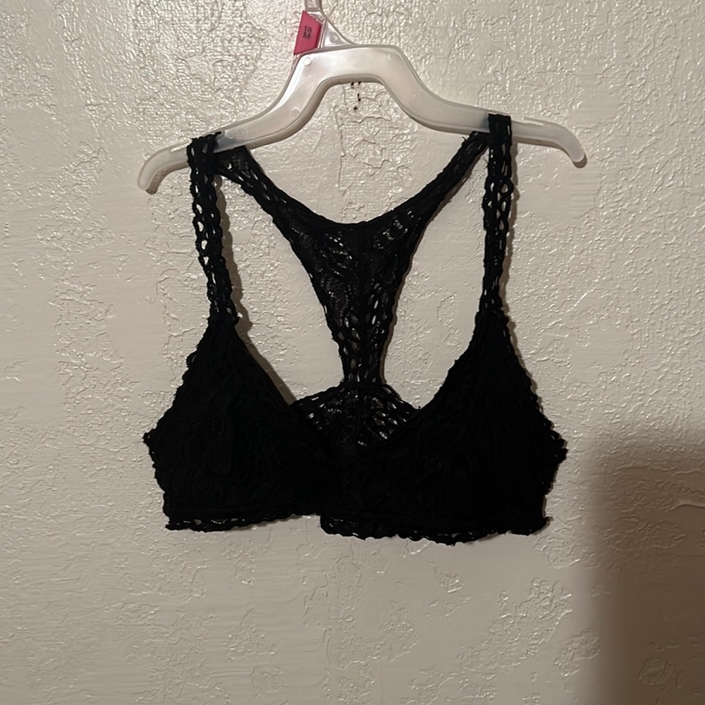 Black racer back bralette